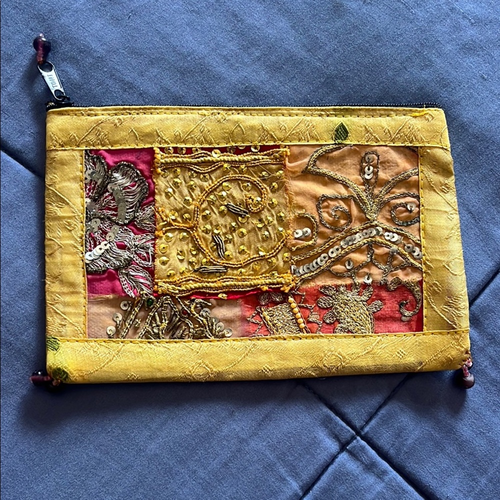 Elegant Chinese Patchwork Cosmetic Bag
